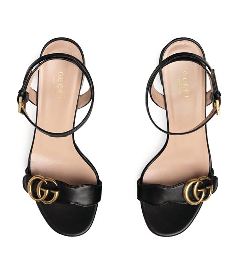 gucci mini double g sandals|Gucci black high heel sandals.